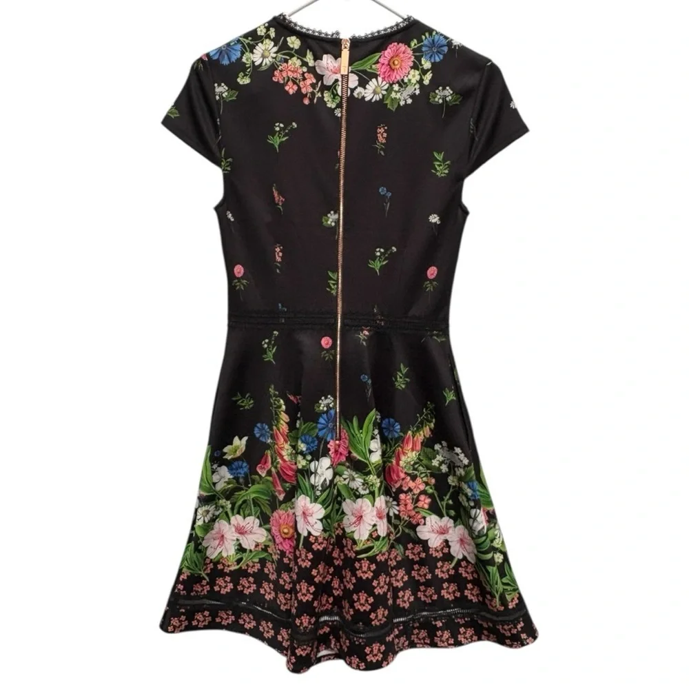 Ted Baker Daissie Florence Trim Skater Dress Size 1 US 4 - Picture 3 of 9
